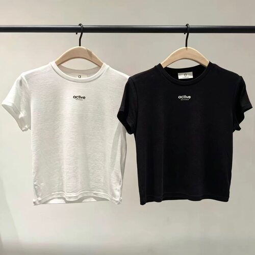 【act系列】正品正肩T恤2026夏新品天丝醋酸短款MBF2TEE007