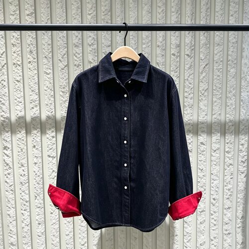 【C系列】正品牛仔衬衫2026冬新品全棉深靛撞色袖口MBF4SHT005