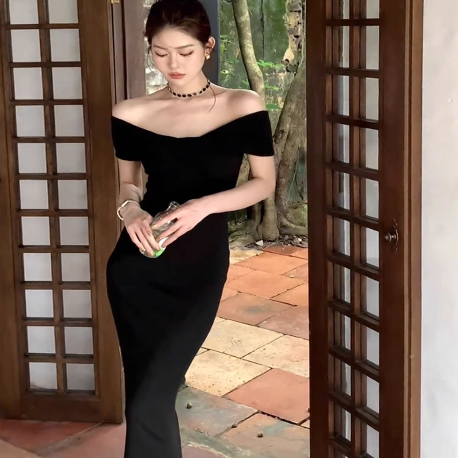 夜场女装性感一字肩气质连衣裙女