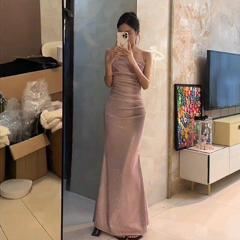 法式宴会主持订婚高级感礼裙图片
