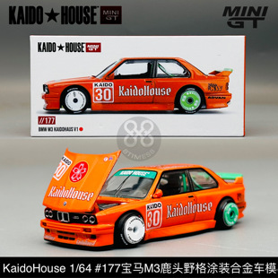 Kaido House MINIGT 1:64 177号宝马BMW M3 野格鹿头橙色合金车模