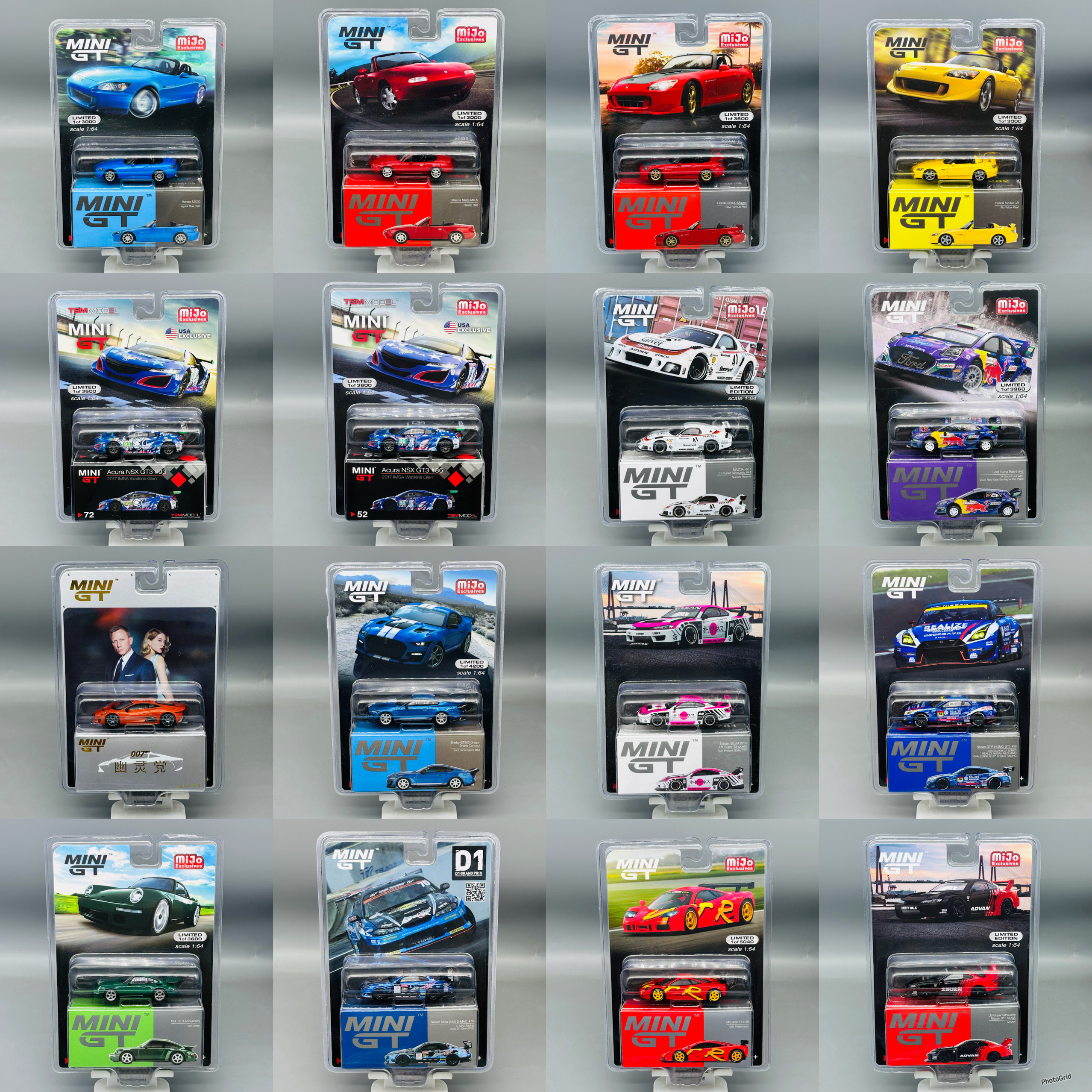 MINIGT 1:64 美版合集本田福特保时捷迈凯伦GTR马自达合金车模