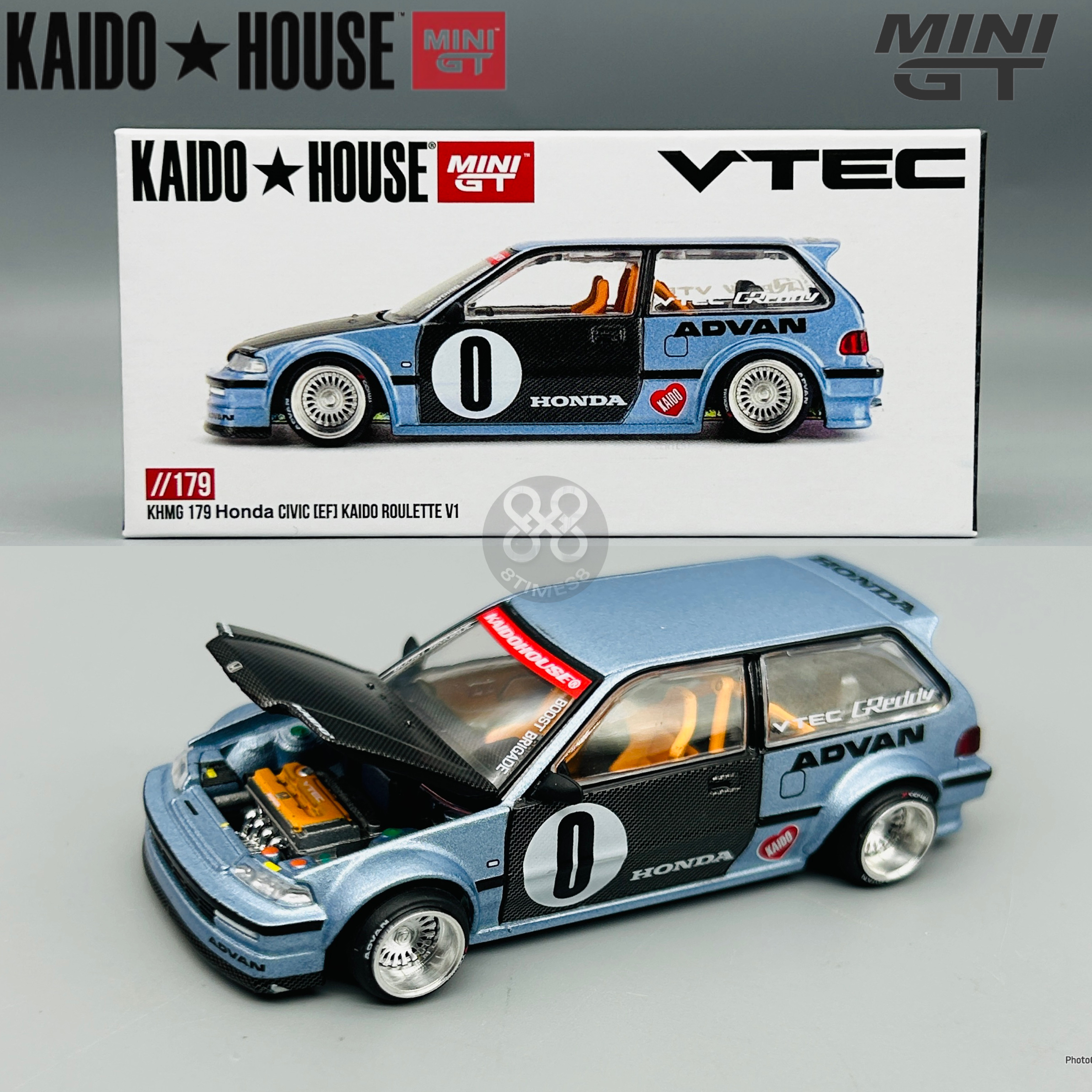 KaidoHouse MINIGT 1:64 本田思域Civic (EF) 合金汽车模型179#