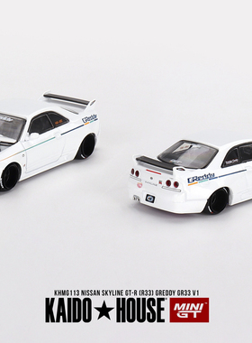 KaidoHouse x MINIGT 1:64日产GTR R33 Greddy白色 合金车模113