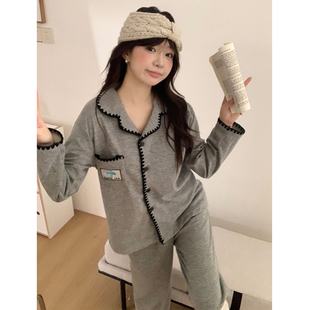 韩系磨毛德绒睡衣女款秋冬季加厚保暖舒适宽松可外穿家居服套装