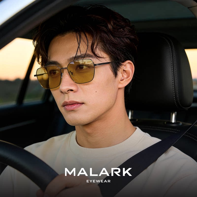 MALARK日夜两用夜间偏光司机开车专用近视变色防远光夜视眼镜男款