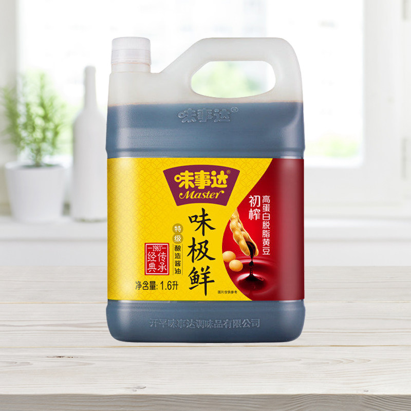 味事达味极鲜特级酱油1.6L/1.8kg桶装酿造酱油家用烹饪生抽调味品