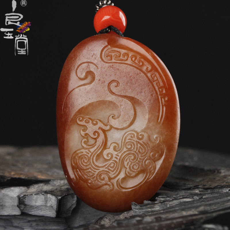 【良玉堂】和田黄沁/黄玉籽料把件 瑞兽呈祥 吴金星作品天然色