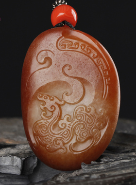 把件瑞兽黄玉籽料