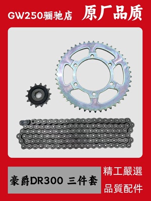适用豪爵DR250 DR300套链XCR300大小飞链轮TR300牙盘三件套链条
