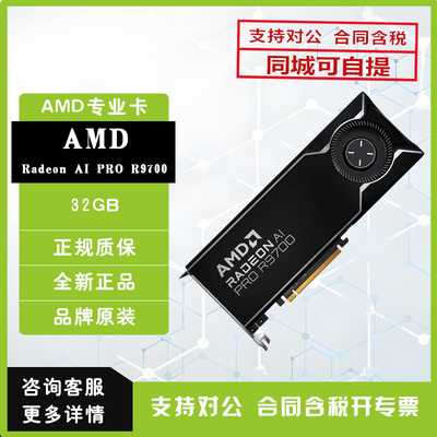 AMD Radeon AI Pro R9700 32GB专业卡 AI推理 科学计算模型部署卡