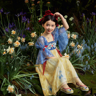 女童汉服2025新款白雪公主裙小女孩生日宴儿童表演演出服唐装襦裙