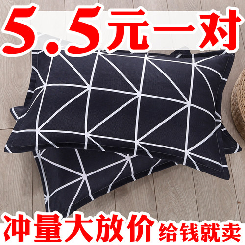 一对装枕套水洗棉单人卡通枕芯套