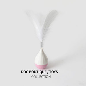 静音羽毛不倒翁猫玩具自嗨解闷