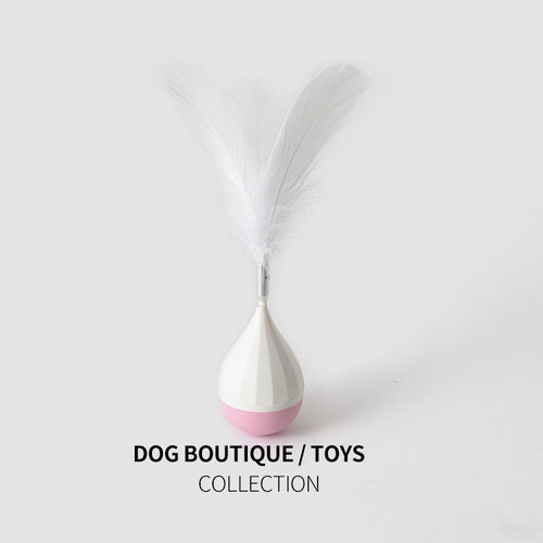 静音羽毛不倒翁猫玩具自嗨解闷