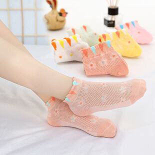 夏季薄款儿童童袜男童袜子女童网眼袜透气袜子儿童中筒短款宝宝袜