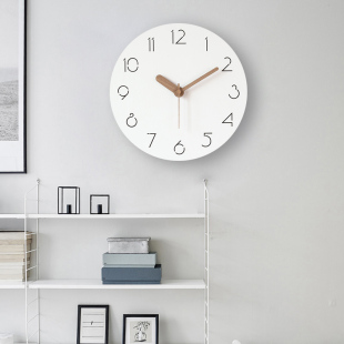 创意钟表 饰钟免打孔家用时尚 现代简约2026新款 白色挂钟客厅静音装