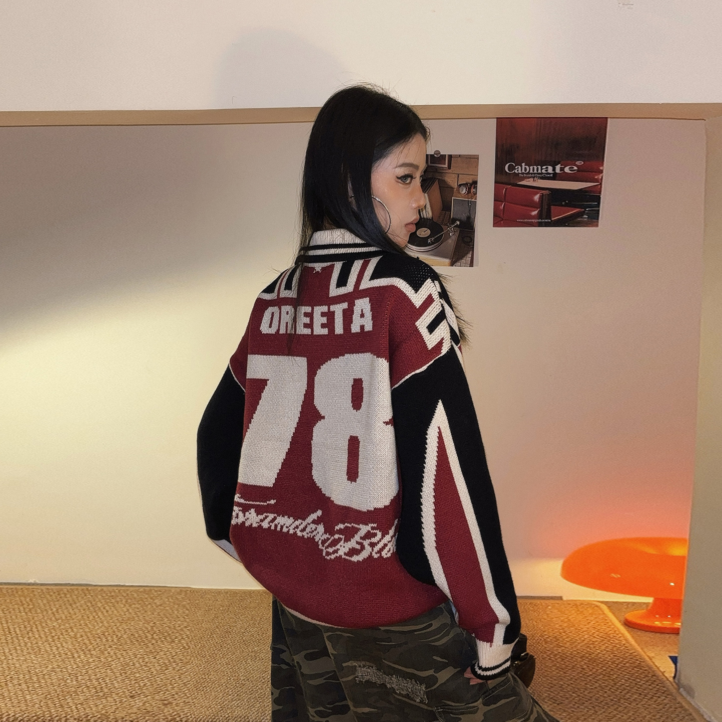 美式复古学院风针织衫毛衣