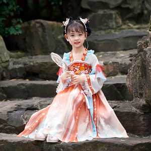 汉服女童秋季2023新款儿童古装中国风超仙小女孩襦裙公主裙连衣裙