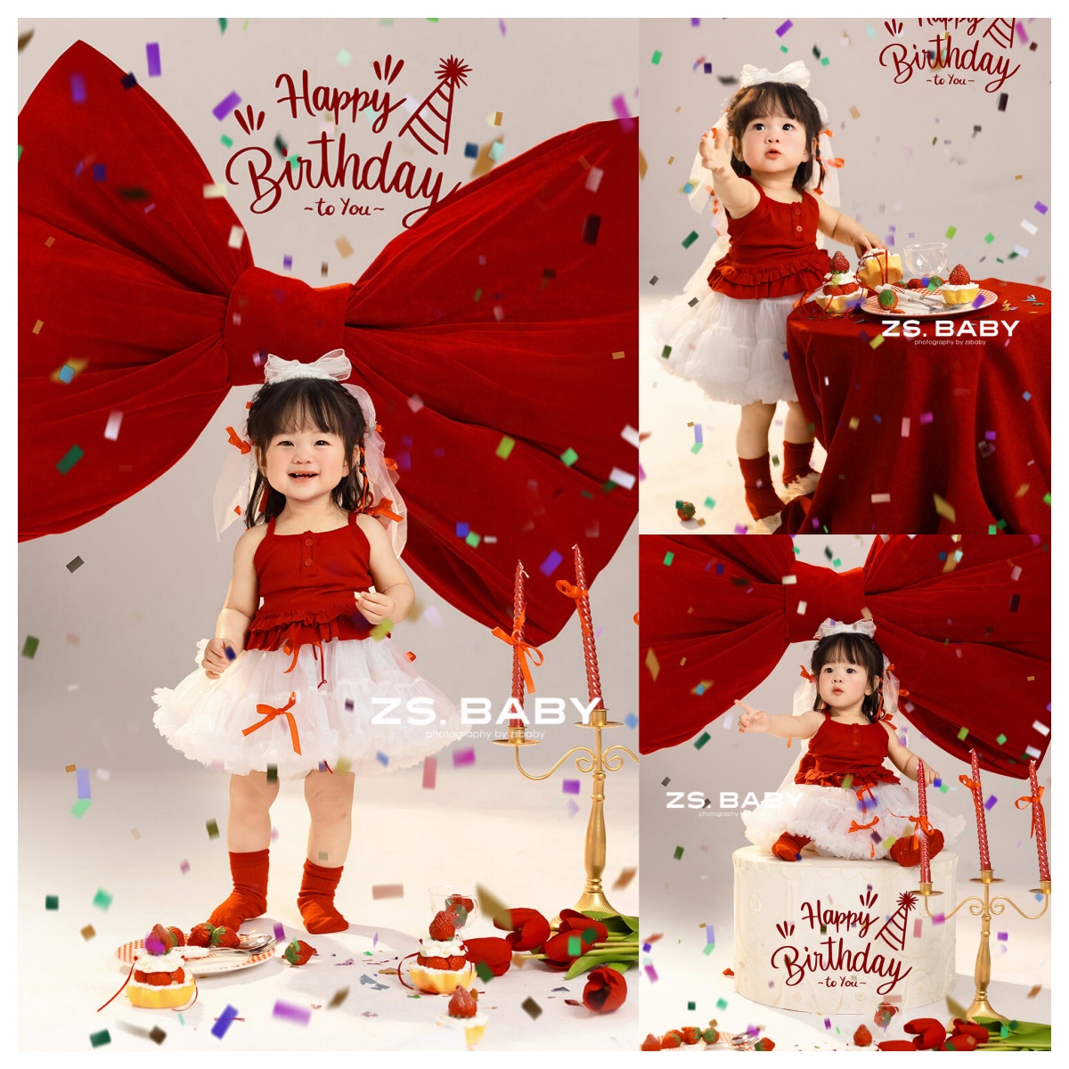 新款周岁宝宝生日氛围感派对装饰超大蝴蝶结影楼拍摄服装道具