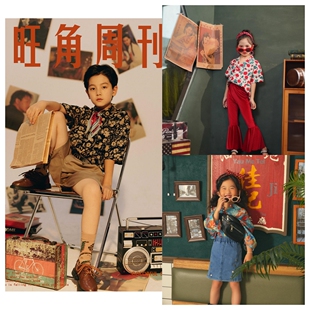 六一儿童怀旧复古港风男女童8090年代舞台走秀表演出服服装