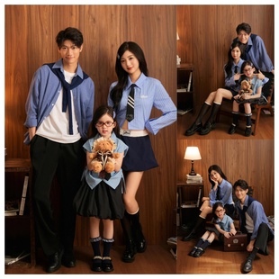 新款儿童摄影韩系居家纪实风亲子艺术学院写真影楼拍摄服装