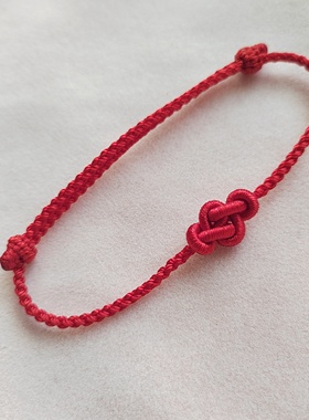 简约手工红绳手链脚链盘龙结手绳脚绳福结男女款情侣闺蜜