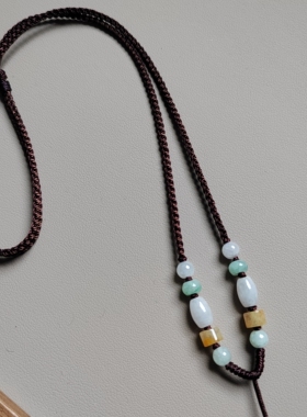 2mm翡翠吊坠绳手工编织玉佩黄金貔貅蜜蜡挂件绳男女挂脖项链绳