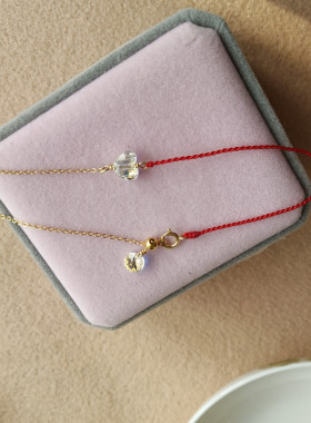 进口14k包金手工红绳红绳手链