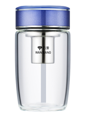 单层玻璃杯耐热加厚带滤网泡茶水杯出门便携小巧弧形杯U181L