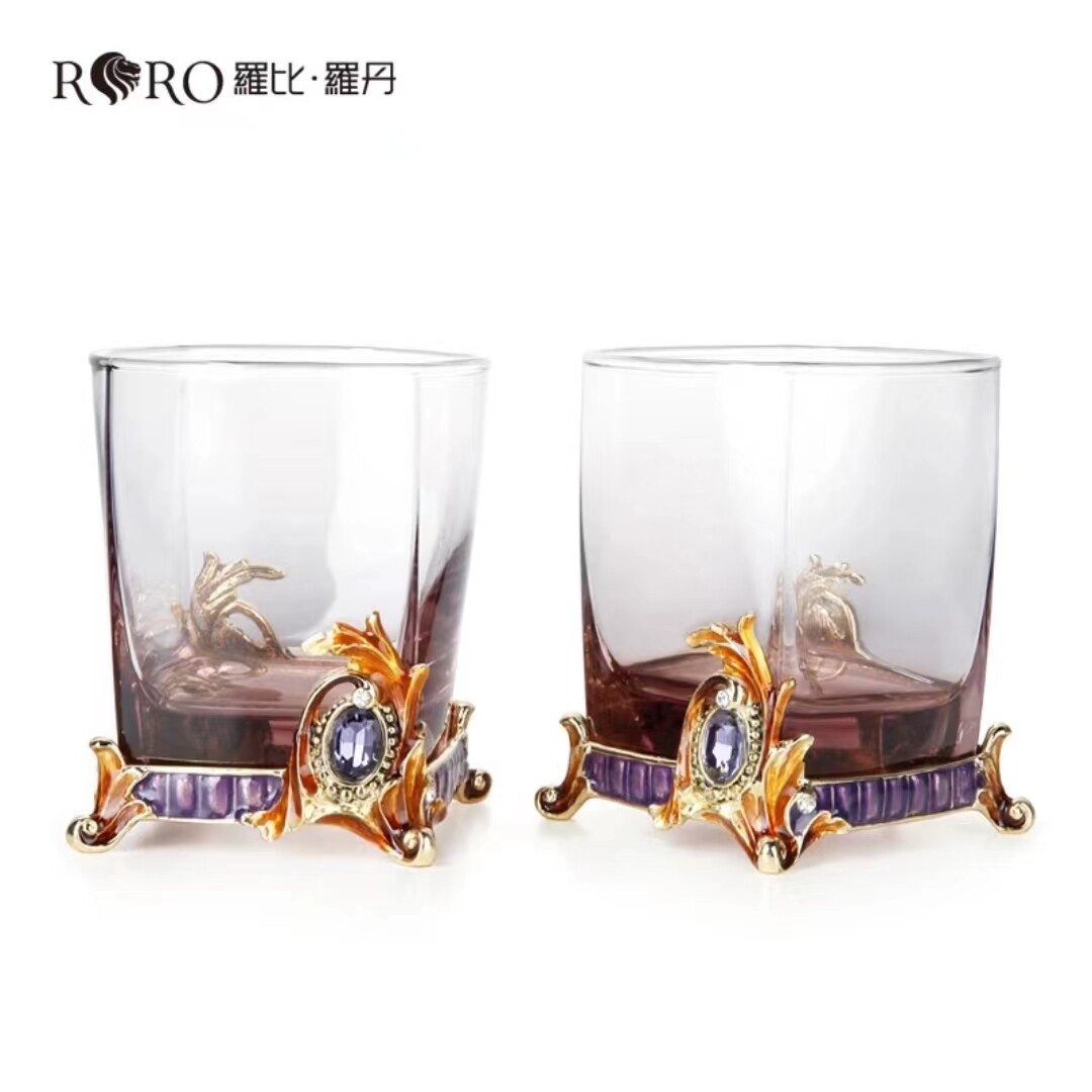 罗比罗丹水杯创意个性潮流情侣玻璃水具网红少女心花茶杯轻奢耐热