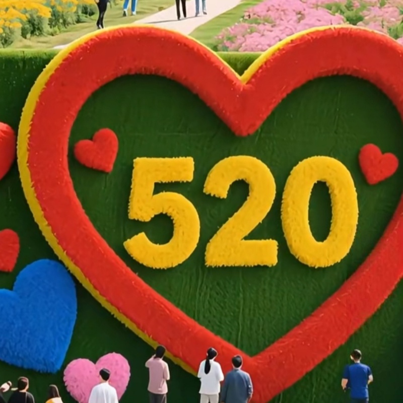 绿雕工艺品公园爱心拱门装饰网红打卡大型奶茶杯装饰摆件户外景观