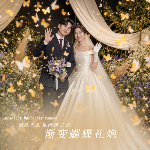结婚蝴蝶礼炮花瓣礼花筒婚礼装饰