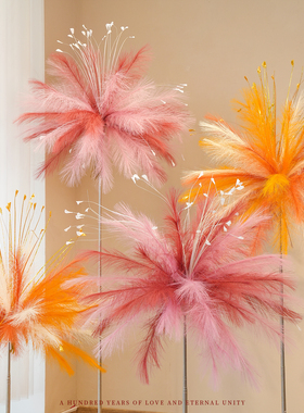 婚房布置套装结婚装饰订婚新房客厅新年焰火烟花喜字背景氛围道具