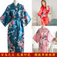 女加长款 季 孔雀睡袍仿真丝美容院和服浴袍夏 和风开衫 冰丝樱花日式
