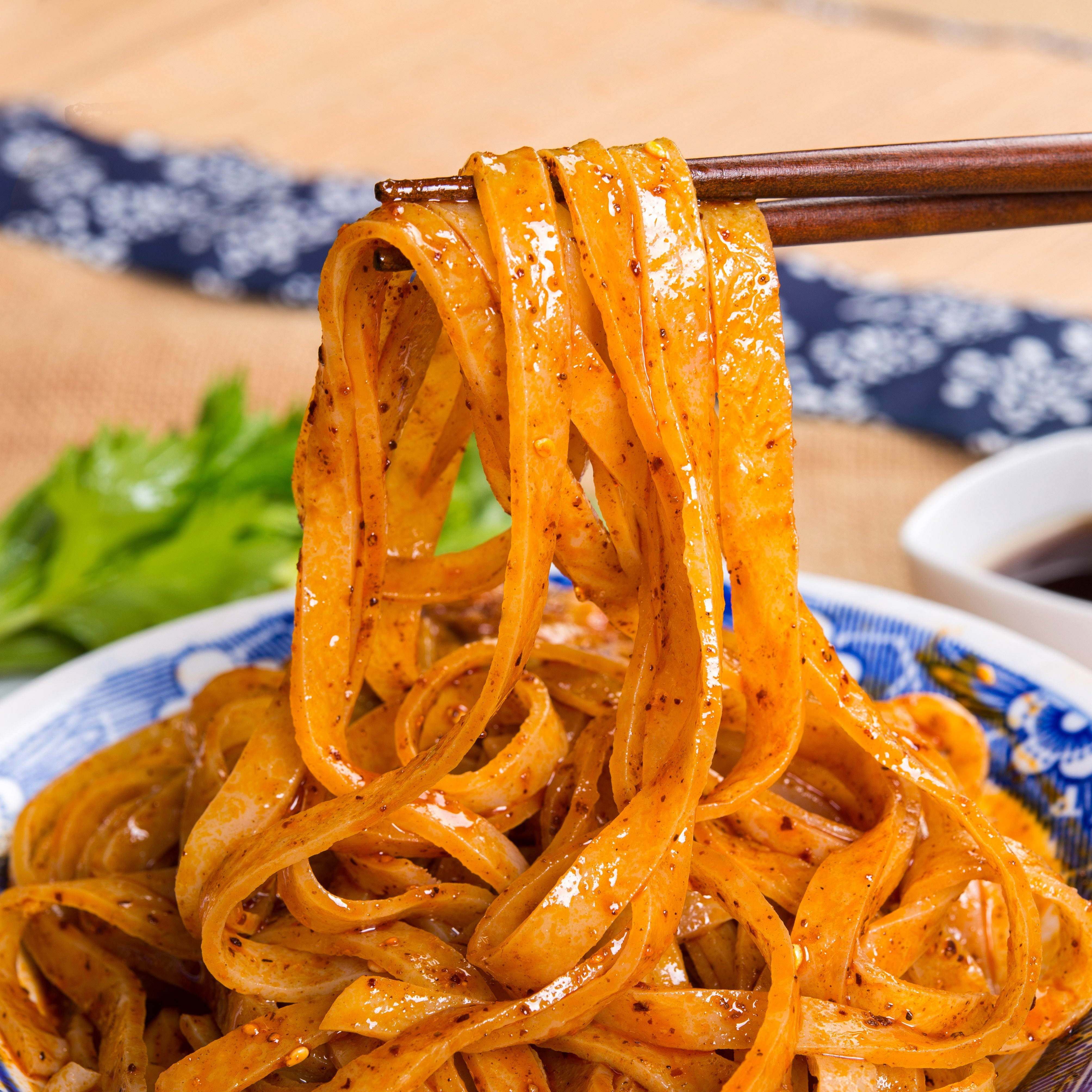 秦岐轩擀面皮方便速食陕西特产小吃袋装300g*8包邮