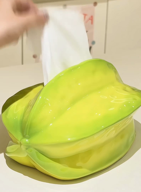 纸巾盒客厅轻奢茶几桌面纸抽盒陶瓷可爱卡通玄关装饰摆件