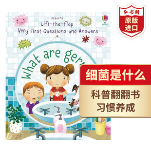 儿童科普绘本 搭露露生活习惯系列 What 培养健康习惯 生活常识 生物知识 你问我答翻翻书纸板书 Germs are 英文原版 细菌是什么