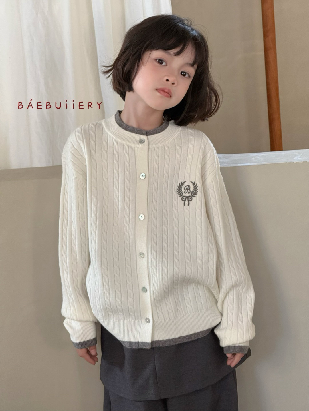 2025秋冬新款 韩版女童羊毛衫中大童针织开衫毛衣28051