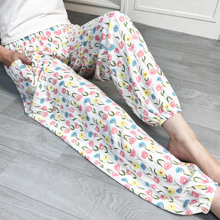 灯笼裤 网红度假沙滩裤 人造棉绵绸睡裤 泰国民族风宽松大码 夏 女长裤