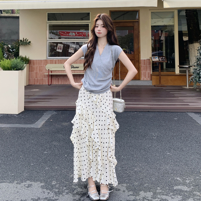 【新款首发】26夏季无袖波点裙两件套套装2C208-X2615-P170-K278