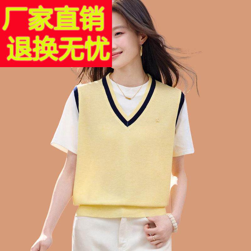 冰丝短袖T恤女夏装2026新款学院风减年宽松休闲桑蚕丝上衣针织衫