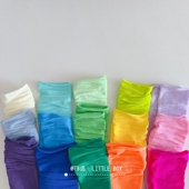 儿童薄长筒袜男女宝宝多巴胺糖果色冰丝防蚊堆堆袜 夏季 3双 包邮