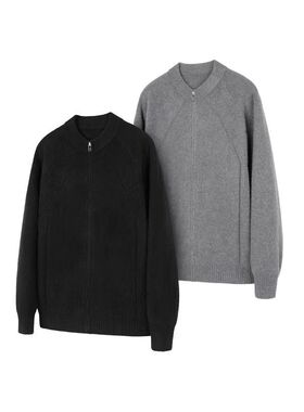 NewDecay 24FW 双股48支圆领拉链毛衣外套慵懒氛围感针织开衫内搭