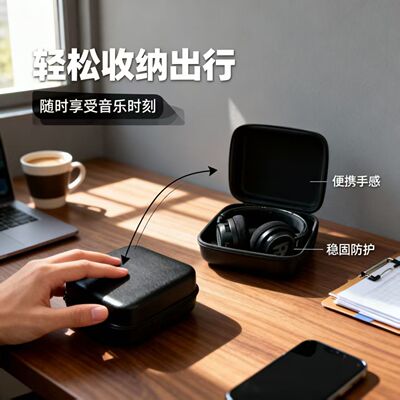 旗舰皮质适用飞利浦SHP9500 9600 便携耳机包收纳包