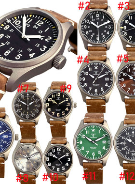 39mm钛壳飞行员手表超轻防过敏200M防水潜水机械腕表日本NH35机芯