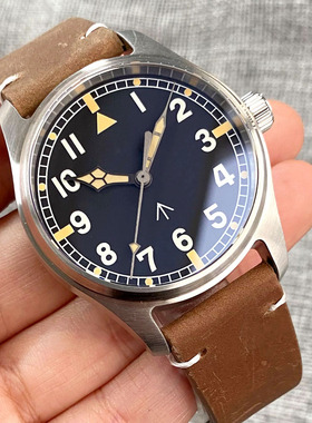 Tandorio 39毫米飞行员NH35 PT5000机械手表男士复古橙针蓝宝石