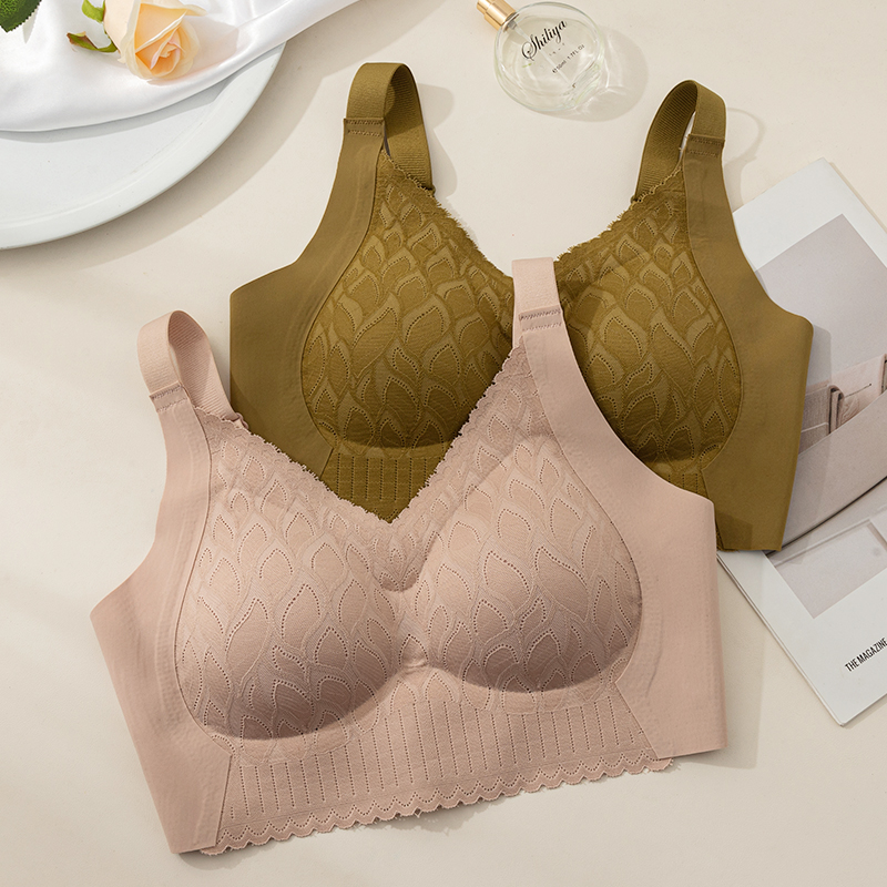 大码乳胶舒适文胸聚拢无痕一片式