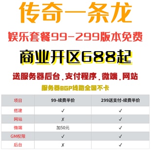 本三端 传奇架设商业开服开区一条龙服务端单机外网娱乐微端手游版