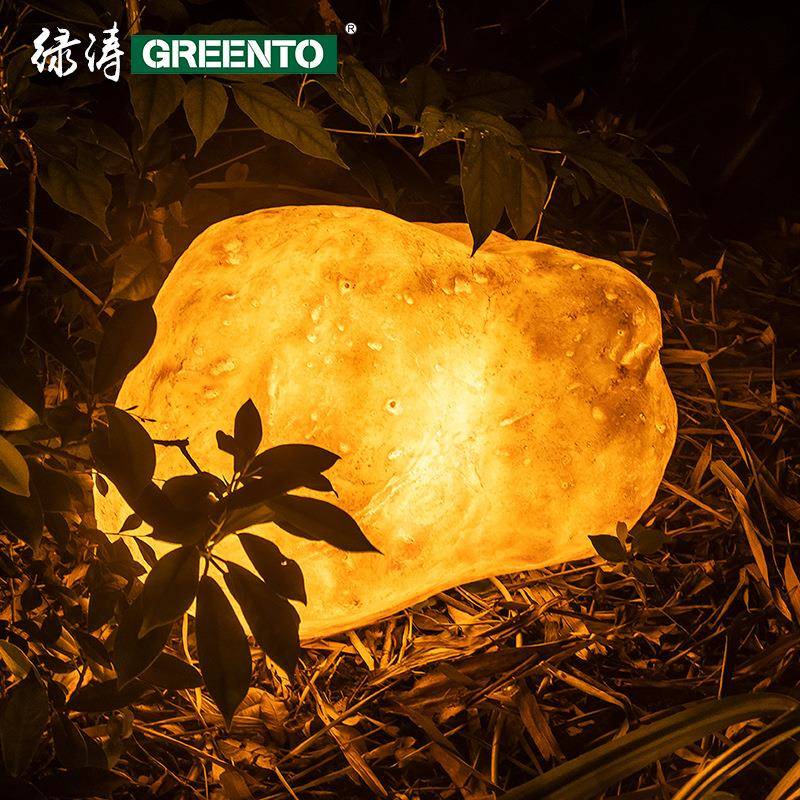 发光太阳能石头灯户外仿真动物灯庭院灯草坪灯节庆装饰灯公园景观